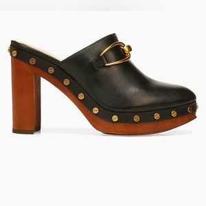 Veronica Beard Womens Black Leather Giles Clogs
Heels Studded Size 6.5